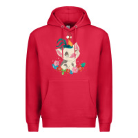 Cardinal Moana HeiHei Rooster Pua Flowers Graphic Premium Hoodie - PixelWave
