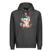 Charcoal Heather Moana HeiHei Rooster Pua Flowers Graphic Premium Hoodie - PixelWave