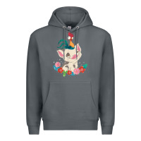 Rock Moana HeiHei Rooster Pua Flowers Graphic Premium Hoodie - PixelWave