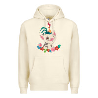 Sandshell Moana HeiHei Rooster Pua Flowers Graphic Premium Hoodie - PixelWave