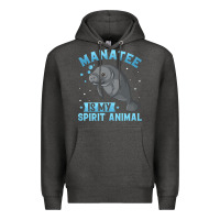 Charcoal Heather manatee gifts Premium Hoodie - PixelWave