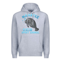 Heather Grey manatee gifts Premium Hoodie - PixelWave