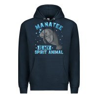 Navy manatee gifts Premium Hoodie - PixelWave