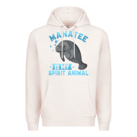Pale Pink manatee gifts Premium Hoodie - PixelWave