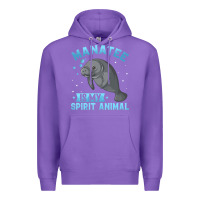 Purple manatee gifts Premium Hoodie - PixelWave