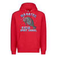 Red manatee gifts Premium Hoodie - PixelWave