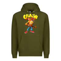 Army Green crash bandicoot Premium Hoodie - PixelWave