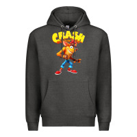 Charcoal Heather crash bandicoot Premium Hoodie - PixelWave