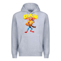 Heather Grey crash bandicoot Premium Hoodie - PixelWave