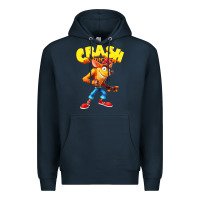 Navy crash bandicoot Premium Hoodie - PixelWave