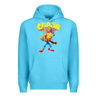 Ocean Blue crash bandicoot Premium Hoodie - PixelWave