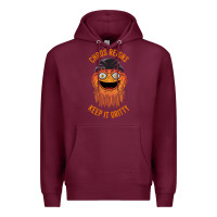 Burgundy chaos reigns keep it gritty Premium Hoodie - PixelWave