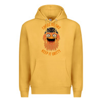 Mustard chaos reigns keep it gritty Premium Hoodie - PixelWave