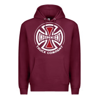 Burgundy independent company cross skateboard Premium Hoodie - PixelWave