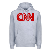 Heather Grey cnn media company Premium Hoodie - PixelWave