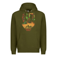 Army Green The Monster Squad Premium Hoodie - PixelWave