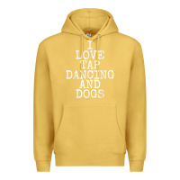 Antique Gold i love tap dancing & dogs funny dog gift t shirt men women Premium Hoodie - PixelWave
