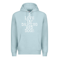 Blue Mist i love tap dancing & dogs funny dog gift t shirt men women Premium Hoodie - PixelWave