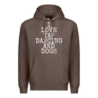 Coffee i love tap dancing & dogs funny dog gift t shirt men women Premium Hoodie - PixelWave