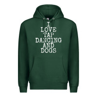 Sports Green i love tap dancing & dogs funny dog gift t shirt men women Premium Hoodie - PixelWave