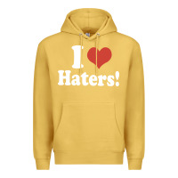 Antique Gold i love haters Premium Hoodie - PixelWave