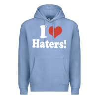 Colony Blue i love haters Premium Hoodie - PixelWave
