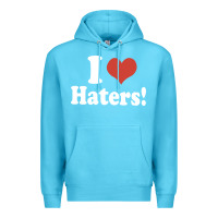 Ocean Blue i love haters Premium Hoodie - PixelWave