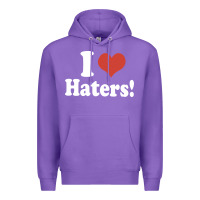 Purple i love haters Premium Hoodie - PixelWave