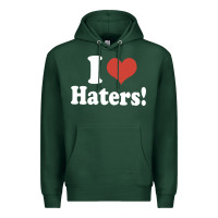 Sports Green i love haters Premium Hoodie - PixelWave