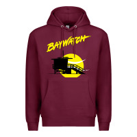 Burgundy baywatch lifeguard tower sunset   baywatch Premium Hoodie - PixelWave