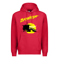 Cardinal baywatch lifeguard tower sunset   baywatch Premium Hoodie - PixelWave