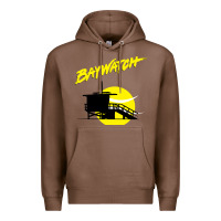 Chestnut baywatch lifeguard tower sunset   baywatch Premium Hoodie - PixelWave