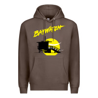 Coffee baywatch lifeguard tower sunset   baywatch Premium Hoodie - PixelWave