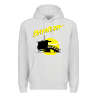 Dove Grey baywatch lifeguard tower sunset   baywatch Premium Hoodie - PixelWave