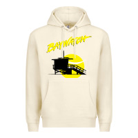 Sandshell baywatch lifeguard tower sunset   baywatch Premium Hoodie - PixelWave