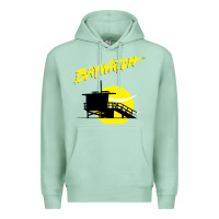 Seafoam baywatch lifeguard tower sunset   baywatch Premium Hoodie - PixelWave