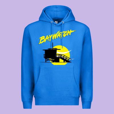 Baywatch Lifeguard Tower Sunset   Baywatch Premium Hoodie Designed By Pixelwave