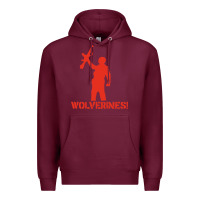 Burgundy red dawn wolverines Premium Hoodie - PixelWave