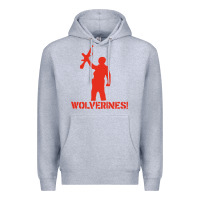 Heather Grey red dawn wolverines Premium Hoodie - PixelWave