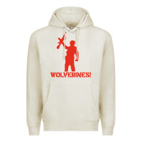 Oatmeal Heather red dawn wolverines Premium Hoodie - PixelWave
