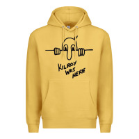 Antique Gold Kilroy was here (on RedBubble) gift Premium Hoodie - PixelWave