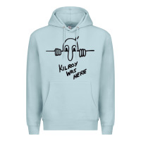Blue Mist Kilroy was here (on RedBubble) gift Premium Hoodie - PixelWave
