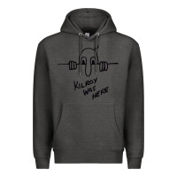 Charcoal Heather Kilroy was here (on RedBubble) gift Premium Hoodie - PixelWave