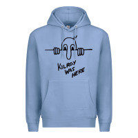 Colony Blue Kilroy was here (on RedBubble) gift Premium Hoodie - PixelWave