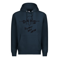Navy Kilroy was here (on RedBubble) gift Premium Hoodie - PixelWave