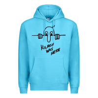 Ocean Blue Kilroy was here (on RedBubble) gift Premium Hoodie - PixelWave