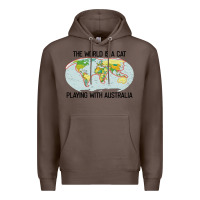 Coffee the world is a cat playing with australia 2020 shirt Premium Hoodie - PixelWave