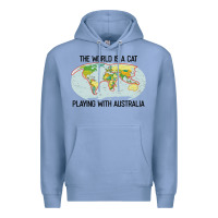 Colony Blue the world is a cat playing with australia 2020 shirt Premium Hoodie - PixelWave