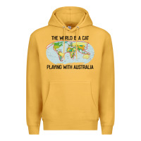 Mustard the world is a cat playing with australia 2020 shirt Premium Hoodie - PixelWave