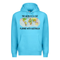 Ocean Blue the world is a cat playing with australia 2020 shirt Premium Hoodie - PixelWave